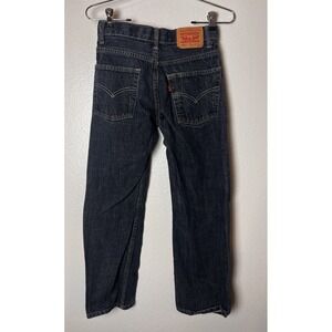 Levi's 550 Relaxed Boys Dark Wash Denim Tapered Leg Jeans 12 Slim 24x26